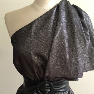 Zara Metallic One Shoulder Women’s Top Size Sm